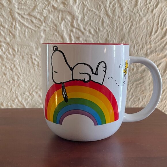 Peanuts Snoopy  and Woodstock Love / Rainbow Coffee Mug - Picture 1 of 5